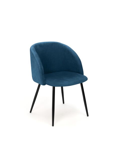 2 Chaises Nina bleu canard - 52x60x79 cm