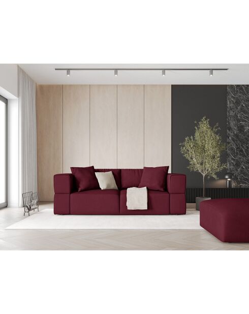 Pouf Esther bordeaux - 100x100x41 cm