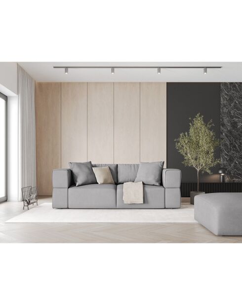 Pouf Esther gris clair - 100x100x41 cm