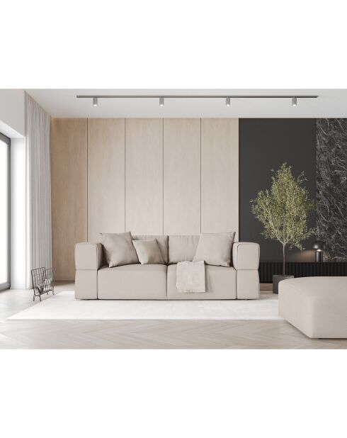 Canapé Esther 3 Places beige - 214x103x78 cm