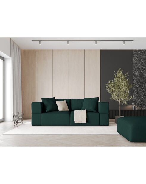 Canapé Esther 3 Places vert bouteille - 214x103x78 cm