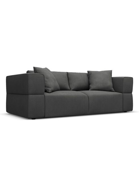 Canapé Esther 3 Places gris foncé - 214x103x78 cm