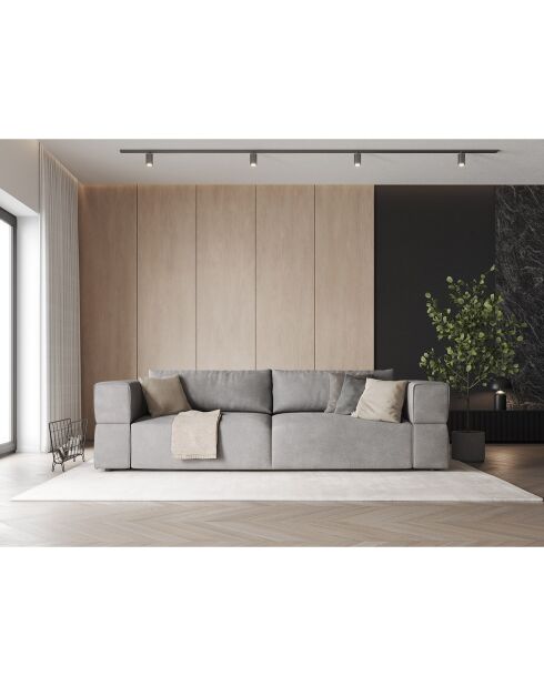 Canapé Esther 4 Places gris clair - 248x103x78 cm