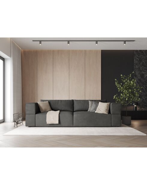 Canapé Esther 4 Places gris foncé - 248x103x78 cm