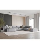 Canapé d'angle Panoramique droit Esther 6 Places gris clair - 380x298x78 cm