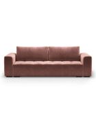 Canapé Velours Convertible avec Coffre Luca 3 Places rose - 250x105x87 cm
