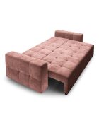Canapé Velours Convertible avec Coffre Luca 3 Places rose - 250x105x87 cm