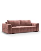 Canapé Velours Convertible avec Coffre Luca 3 Places rose - 250x105x87 cm