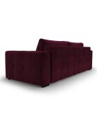 Canapé Velours Convertible avec Coffre Luca 3 Places rouge foncé - 250x105x87 cm