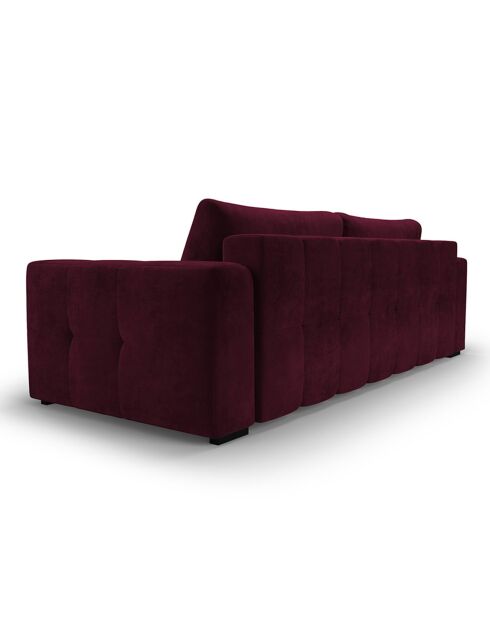Canapé Velours Convertible avec Coffre Luca 3 Places rouge foncé - 250x105x87 cm