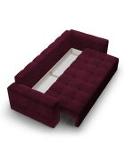 Canapé Velours Convertible avec Coffre Luca 3 Places rouge foncé - 250x105x87 cm