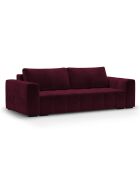Canapé Velours Convertible avec Coffre Luca 3 Places rouge foncé - 250x105x87 cm