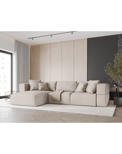 Canapé d'angle Gauche Esther 4 Places beige - 305x175x78 cm