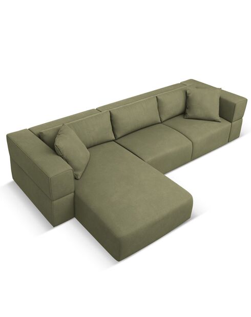 Canapé d'angle Gauche Esther 4 Places vert clair - 305x175x78 cm