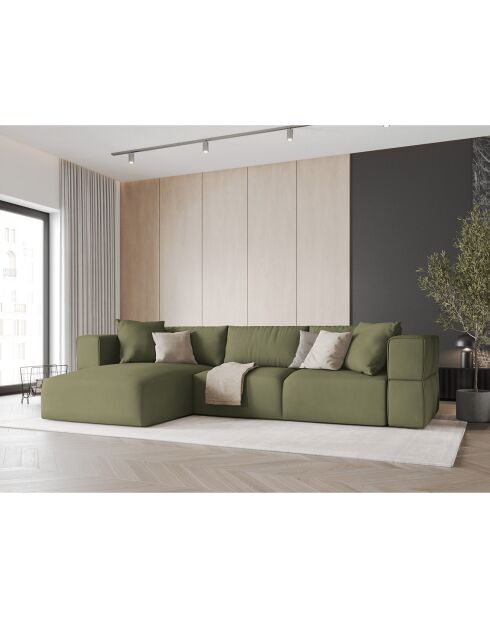 Canapé d'angle Gauche Esther 4 Places vert clair - 305x175x78 cm