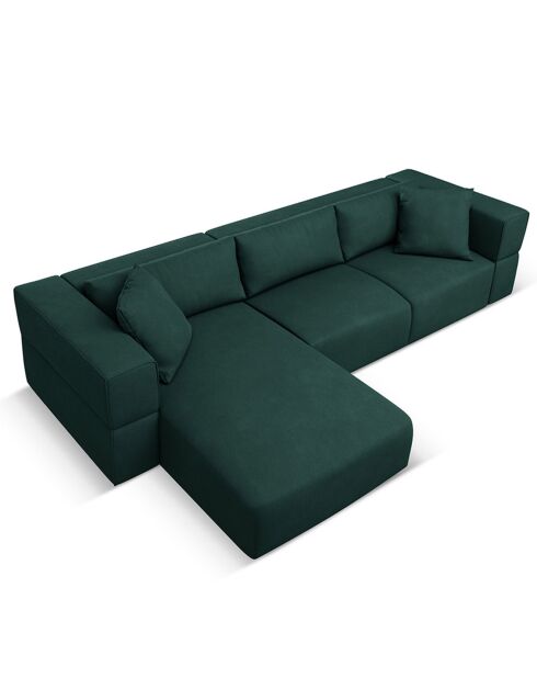 Canapé d'angle Gauche Esther 4 Places vert bouteille - 305x175x78 cm