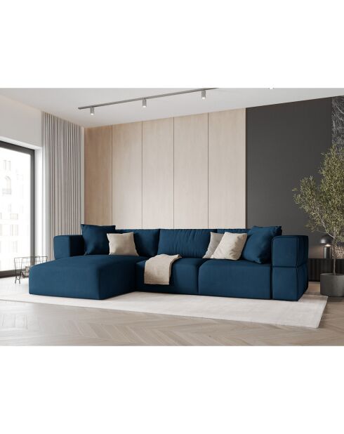 Canapé d'angle Gauche Esther 4 Places bleu roi - 305x175x78 cm