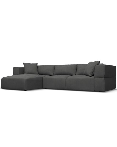 Canapé d'angle Gauche Esther 4 Places gris foncé - 305x175x78 cm