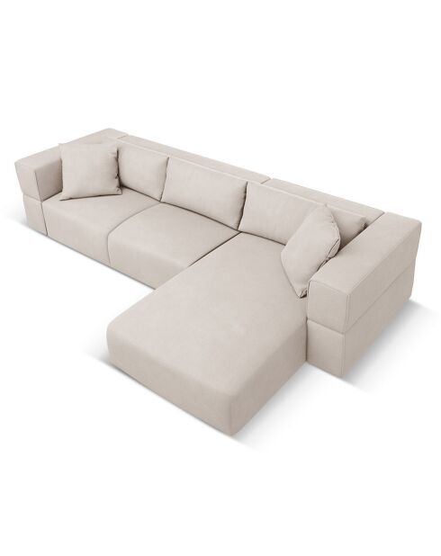 Canapé d'angle Droit Esther 4 Places beige - 305x175x78 cm