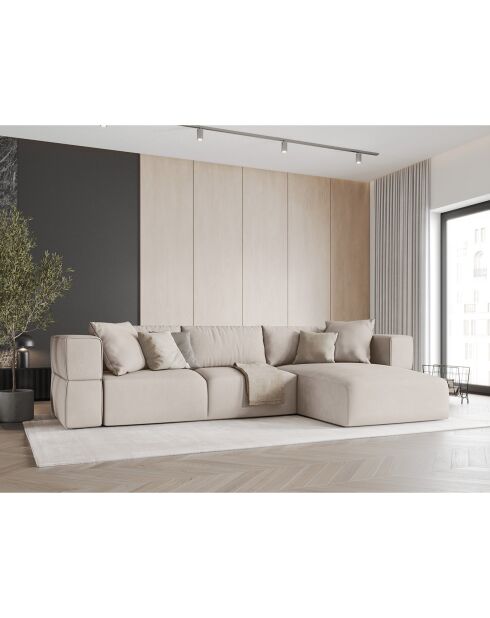 Canapé d'angle Droit Esther 4 Places beige - 305x175x78 cm