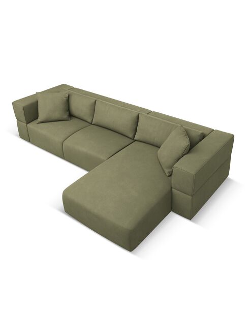 Canapé d'angle Droit Esther 4 Places vert clair - 305x175x78 cm