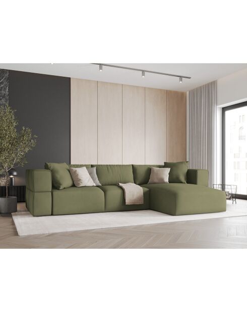Canapé d'angle Droit Esther 4 Places vert clair - 305x175x78 cm