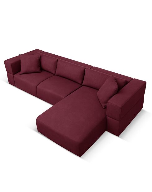 Canapé d'angle Droit Esther 4 Places bordeaux - 305x175x78 cm