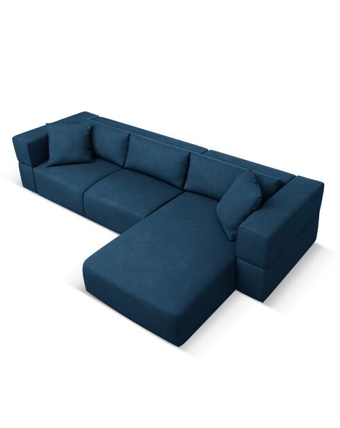 Canapé d'angle Droit Esther 4 Places bleu roi - 305x175x78 cm
