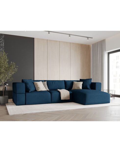 Canapé d'angle Droit Esther 4 Places bleu roi - 305x175x78 cm