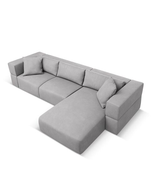 Canapé d'angle Droit Esther 4 Places gris clair - 305x175x78 cm