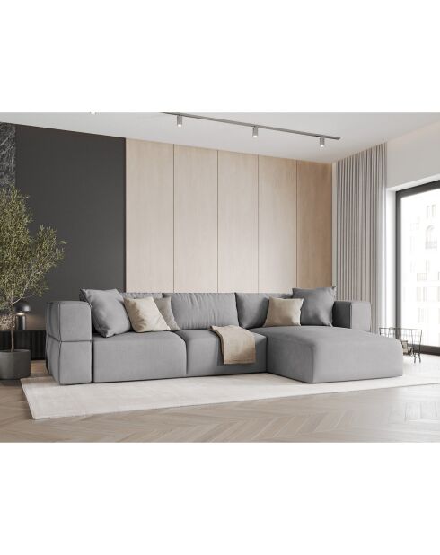 Canapé d'angle Droit Esther 4 Places gris clair - 305x175x78 cm