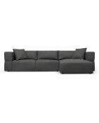 Canapé d'angle Droit Esther 4 Places gris foncé - 305x175x78 cm