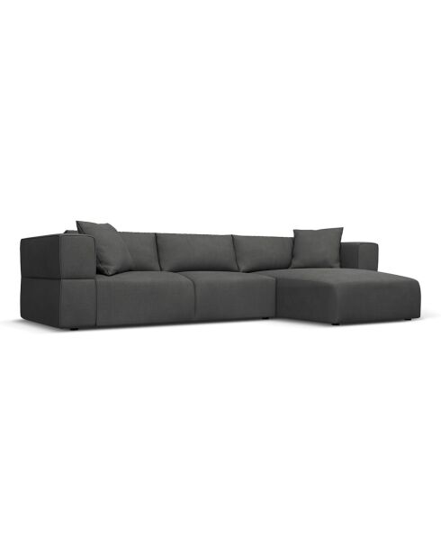 Canapé d'angle Droit Esther 4 Places gris foncé - 305x175x78 cm