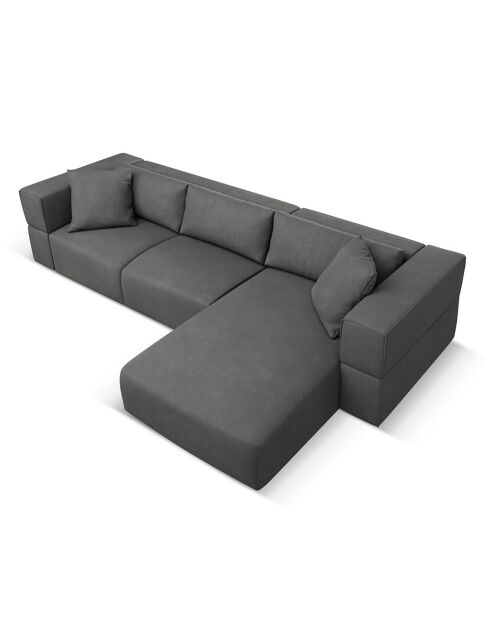 Canapé d'angle Droit Esther 4 Places gris foncé - 305x175x78 cm