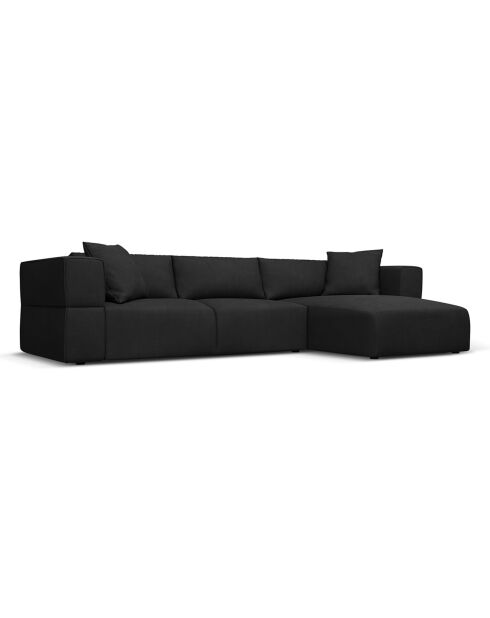 Canapé d'angle Droit Esther 4 Places noir - 305x175x78 cm