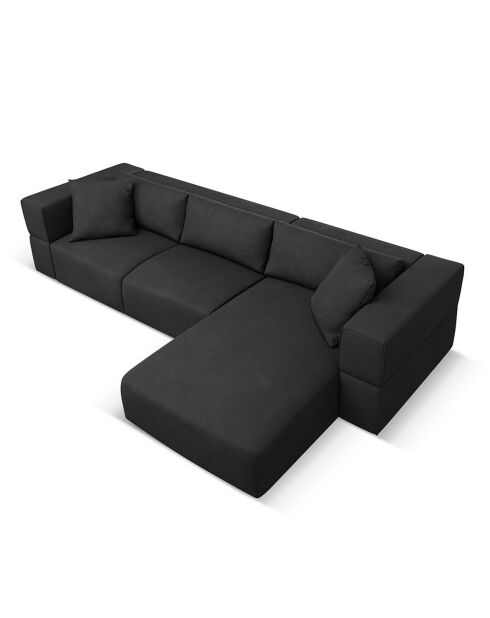 Canapé d'angle Droit Esther 4 Places noir - 305x175x78 cm