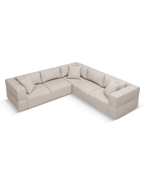 Canapé d'angle Symétrique Esther 6 Places beige - 285x285x78 cm