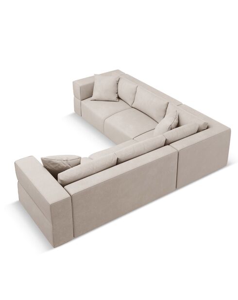 Canapé d'angle Symétrique Esther 6 Places beige - 285x285x78 cm