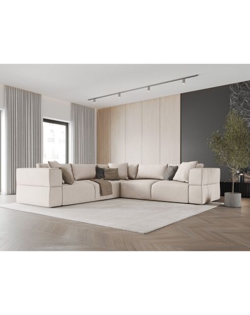 Canapé d'angle Symétrique Esther 6 Places beige - 285x285x78 cm