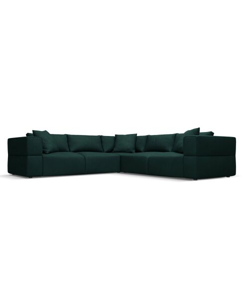 Canapé d'angle Symétrique Esther 6 Places vert bouteille - 285x285x78 cm