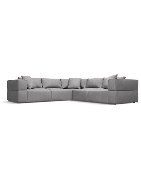 Canapé d'angle Symétrique Esther 6 Places gris clair - 285x285x78 cm
