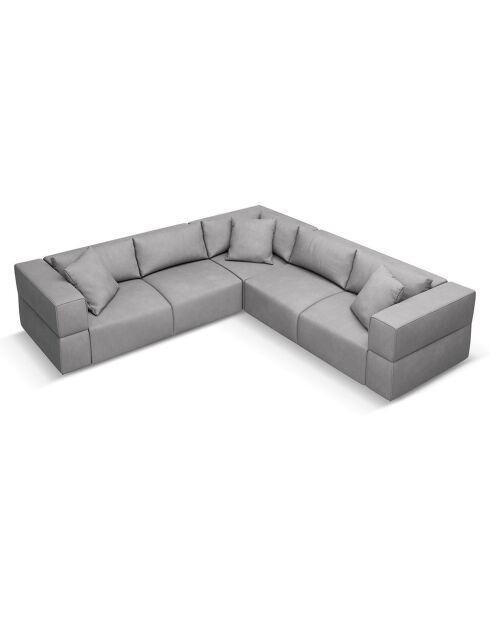 Canapé d'angle Symétrique Esther 6 Places gris clair - 285x285x78 cm