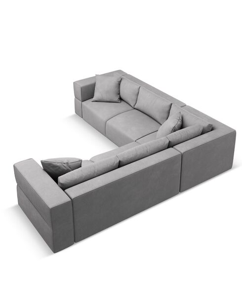 Canapé d'angle Symétrique Esther 6 Places gris clair - 285x285x78 cm