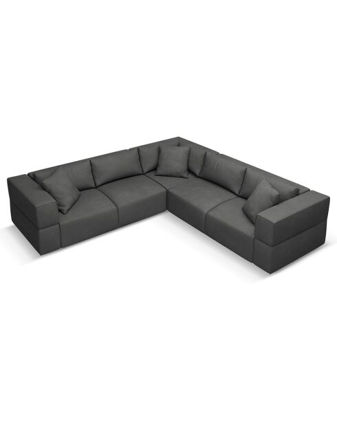 Canapé d'angle Symétrique Esther 6 Places gris foncé - 285x285x78 cm