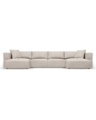 Canapé Panoramique Esther 5 Places beige - 400x175x78 cm