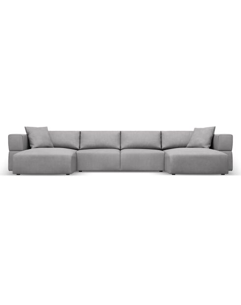 Canapé Panoramique Esther 5 Places gris clair - 400x175x78 cm