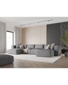 Canapé Panoramique Esther 5 Places gris clair - 400x175x78 cm