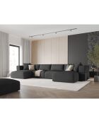 Canapé Panoramique Esther 5 Places gris foncé - 400x175x78 cm