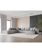 Canapé d'angle Panoramique gauche Esther 6 Places gris clair - 380x298x78 cm