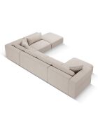 Canapé d'angle Panoramique droit Esther 6 Places beige - 380x298x78 cm